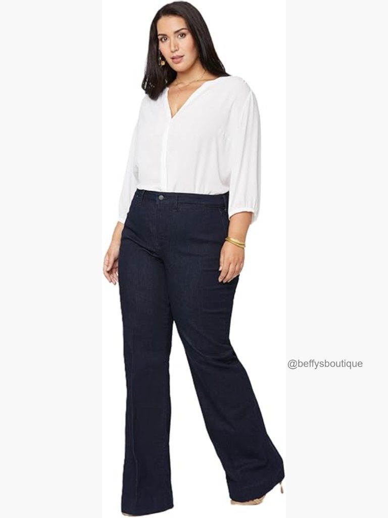 Wide Leg Trouser Jeans With Lift Tuck Technology - Plus Size
